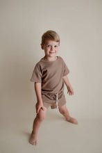 Load image into Gallery viewer, Summer Waffle Toddler Top &amp; Bottom Set - Cocoa
