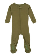 Load image into Gallery viewer, 100% Cotton Breathable Footed Pajamas Olive
