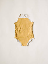Load image into Gallery viewer, Cross-Back One-Piece Swimsuit - Mustard
