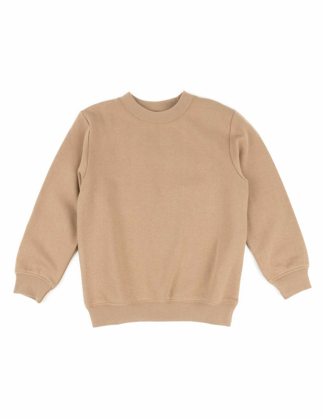 Basic Solid Color Sweatshirt Beige