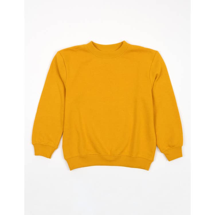Basic Solid Color Sweatshirt Mustard