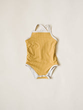Load image into Gallery viewer, Cross-Back One-Piece Swimsuit - Mustard
