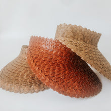 Load image into Gallery viewer, Kids Straw Sun Visor - Tan and Rust
