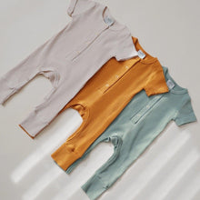 Load image into Gallery viewer, Wide Rib Henley Romper - Marigold
